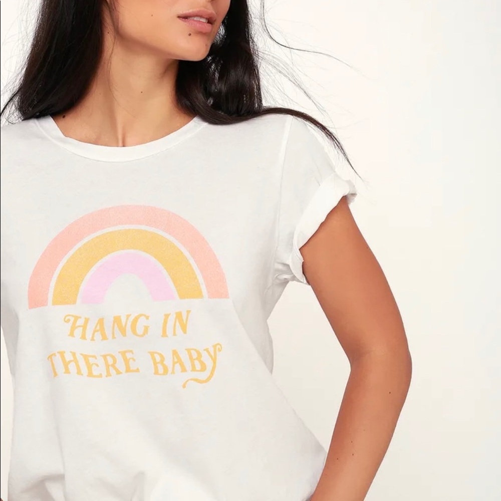 MATE the Label Hang in There Baby Tee, white, XS